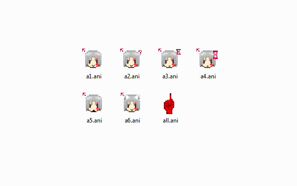 害羞卡通女孩鼠标指针下载-+系统之家