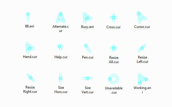 个性荧光蓝鼠标指针 下载 - 系统之家