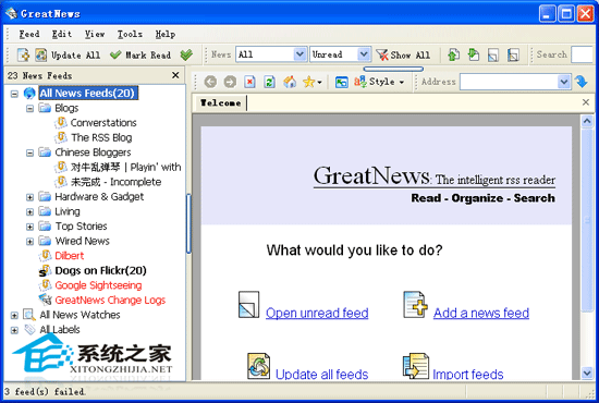 GreatNews(RSS新闻阅读器) 1.0 Beta Build 386 多国语言绿色版