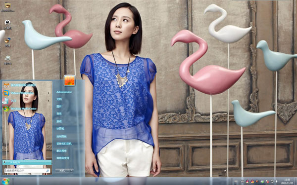 气质美女刘诗诗win7电脑主题 下载