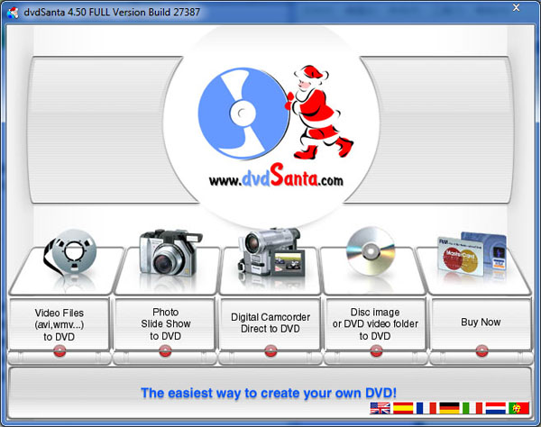 dvdSanta(多媒体刻录软件) V4.50 多国语言版