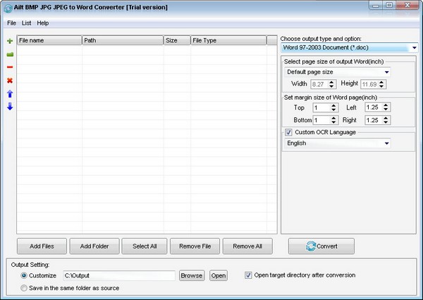Ailt BMP JPG JPEG to Word Converter(图像转换工具) V6.7