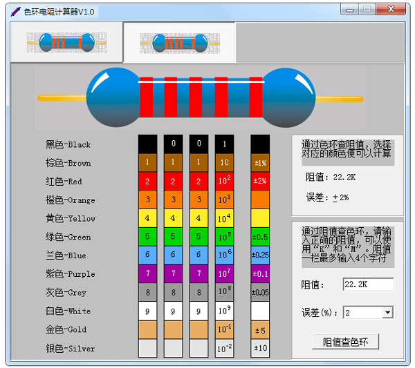 色环电阻计算器 v1.0 绿色版