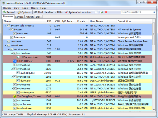 Process Hacker(进程辅助工具) V2.38.343 英文版