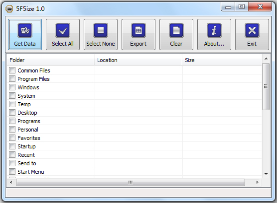 5F5ize(系统文件夹管理软件) V1.0 绿色版