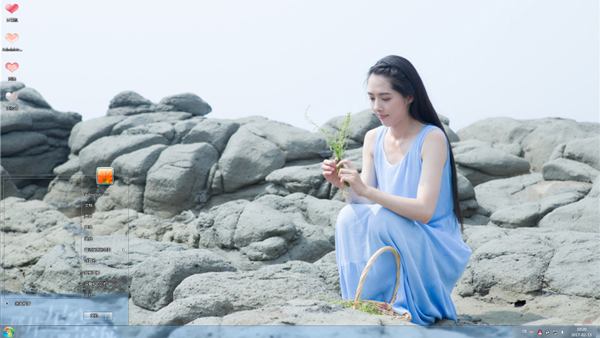 郭碧婷电脑桌面壁纸_海边清纯美女win7主题下载 - 之