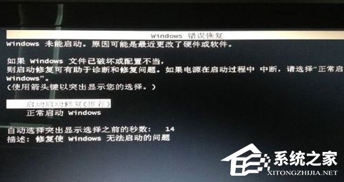 Win7系统出现Windows错误恢复该怎么办？
