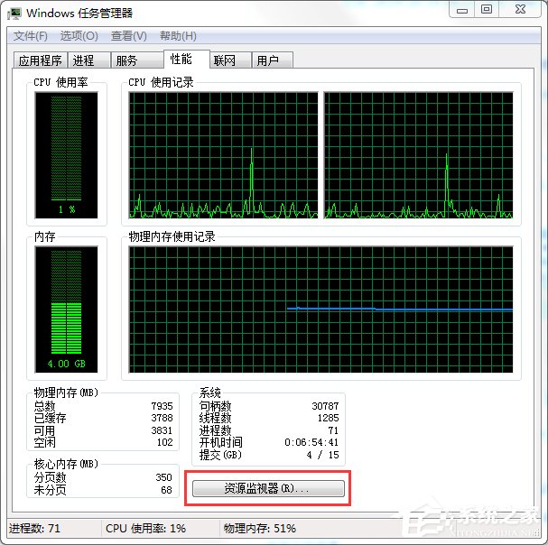 Windows7系统资源怎么看？具体方法是什么？