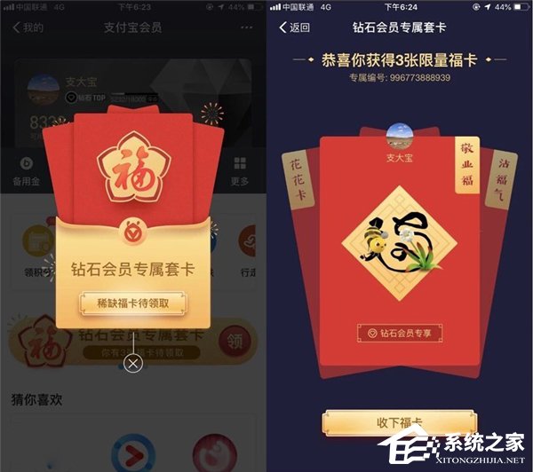 有钱任性！支付宝上线钻石会员专属套卡”