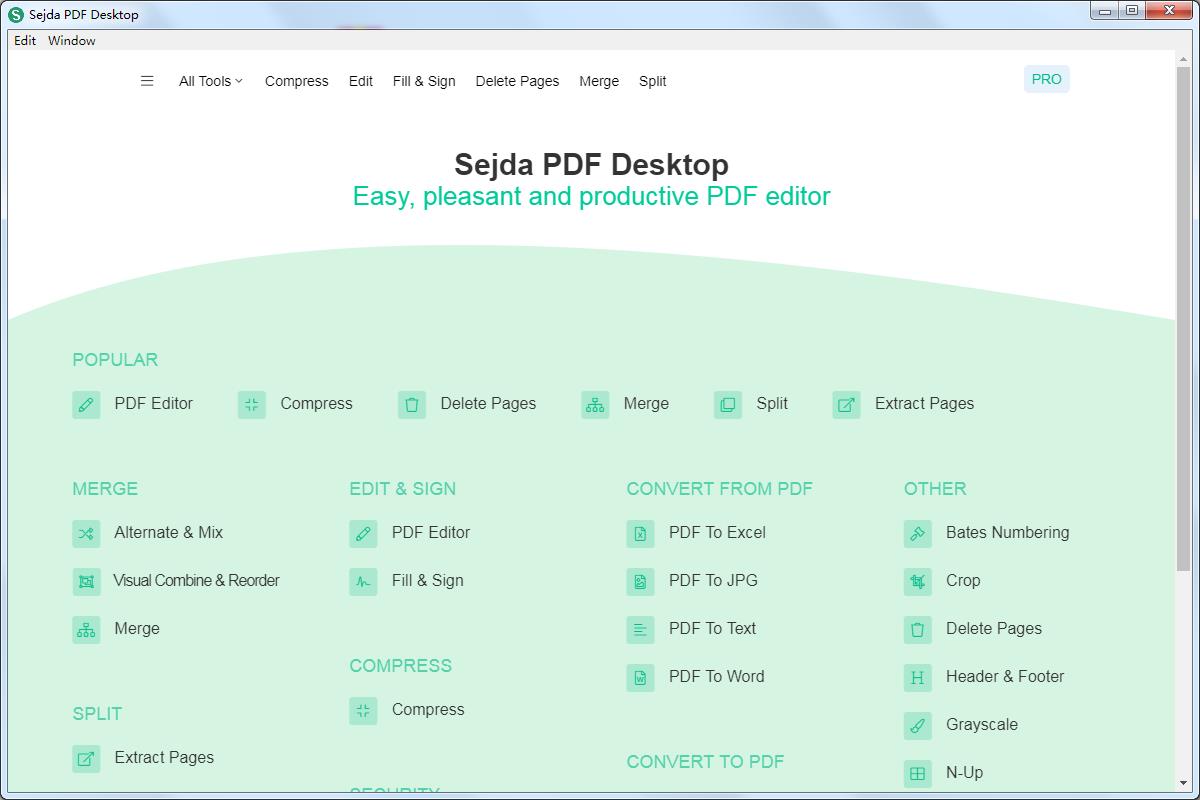 Sejda PDF Desktop Pro(多功能PDF管理软件) V5.3.6 英文安装版
