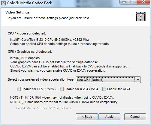 Cole2k Media Codec Pack（多媒体解码包） V8.0.6 英文安装版