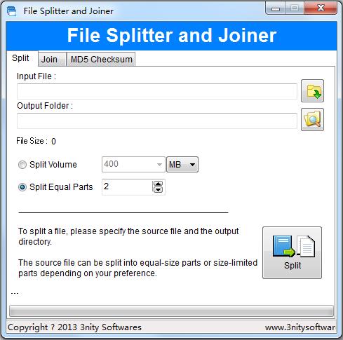 File Splitter and Joiner(文件分割合并工具) V2.0.0.0 英文安装版