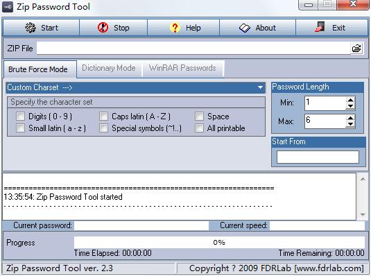 ZIP Password Tool(Zip密码暴力破解工具) V2.3 英文绿色版