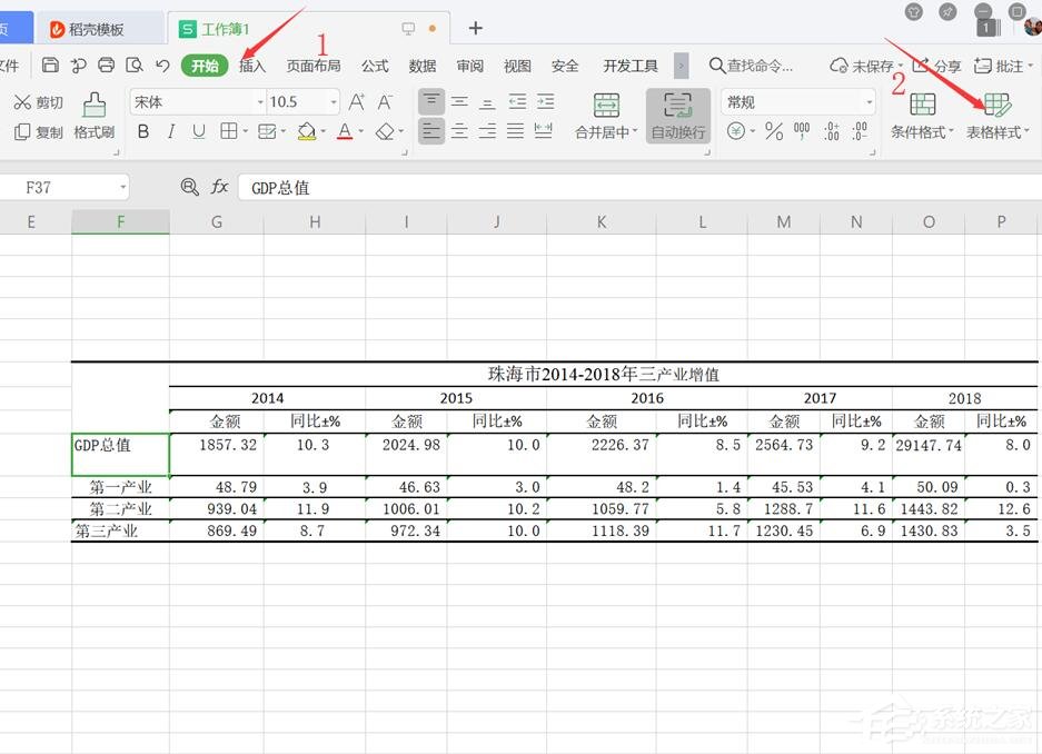 wps表格怎么设置仅套用表格样式？