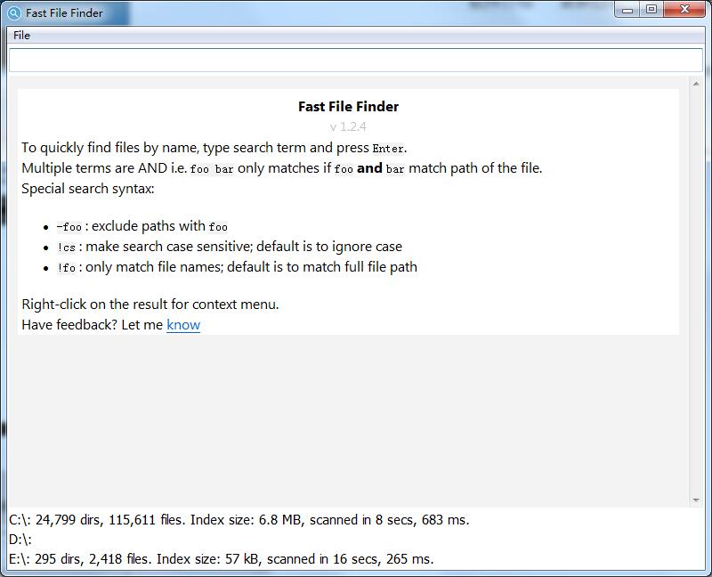 Fast File Finder V1.2.4 绿色英文版