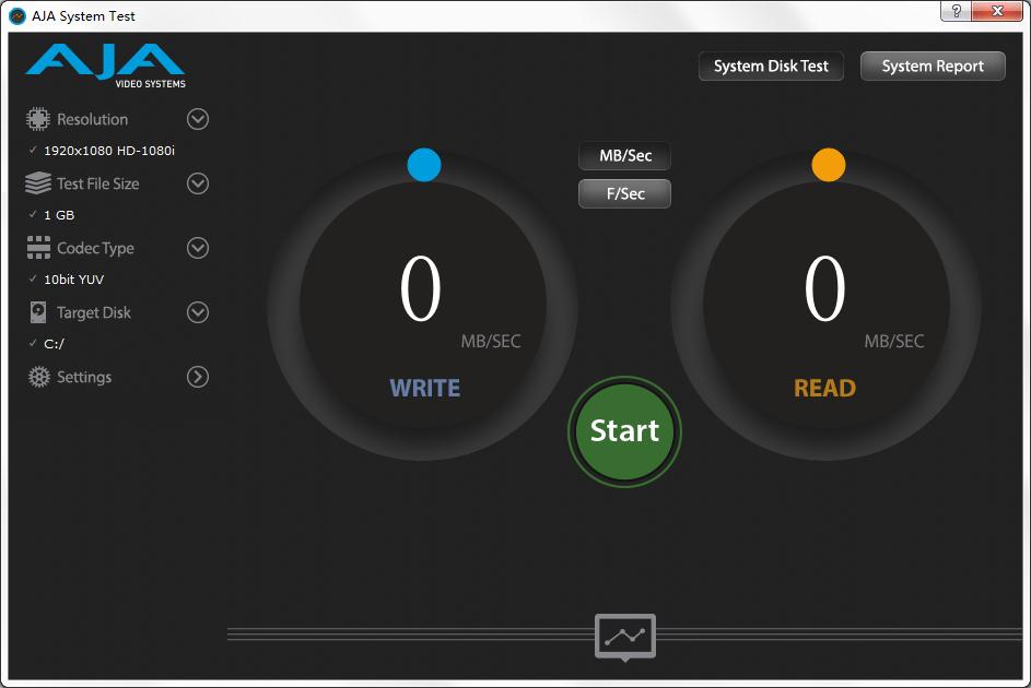 AJA System Test(硬盘测速工具) V12.5.0 英文安装版