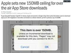ƻApp Store¹棺ʹ÷ӦôС150MB