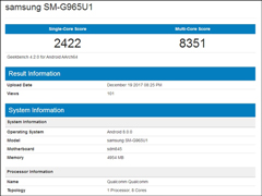 ����2422�֣�����Galaxy S9+ GeekBench�ֳܷɼ��ع�