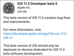ƻ������iOS11.3������Ԥ����beta 5�̼�����