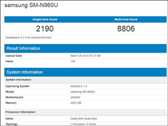 ����2190�֣�������Galaxy Note9 Geekbench�ֳܷɼ����ع�