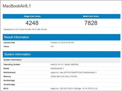 4248֣2018MacBook Air Geekbenchܷع