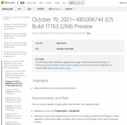 Windows10 KB5006744 OS ڲ汾 Build 17763.2268Ԥ