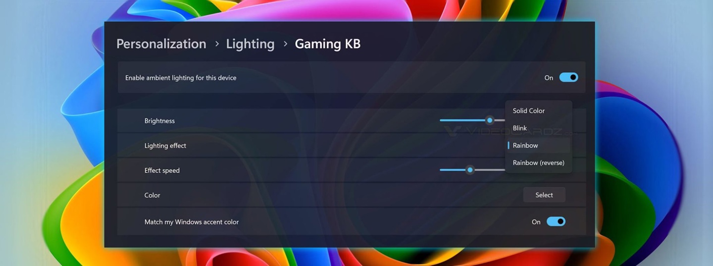Ϣ Win11  RGB Чƹܣڴ