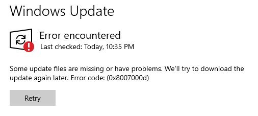 Win10 ûװ΢ 12 ¸ٴγ 0x8007000D 
