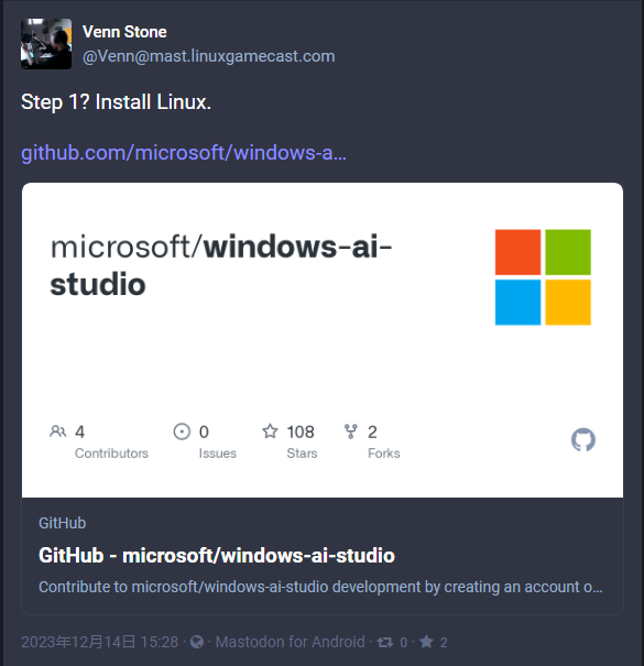 ʹ΢ Windows AI Studio ߵһװ Linuxϵͳ
