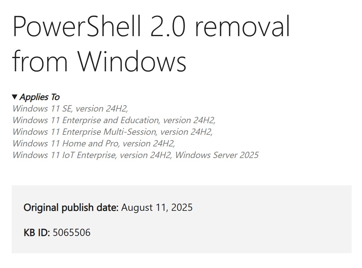 Win11 24H2 ³Ƴ PowerShell 2.0ûӰ