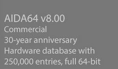AIDA64 推出 8.00 版本:采用原生 64 位二进制文件